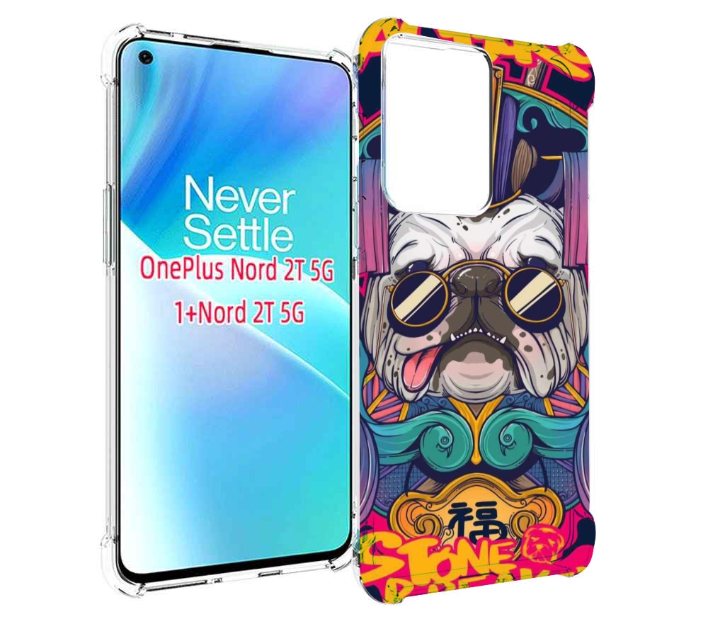 

Чехол MyPads мопс агро яркая для OnePlus Nord 2T, Прозрачный, Tocco