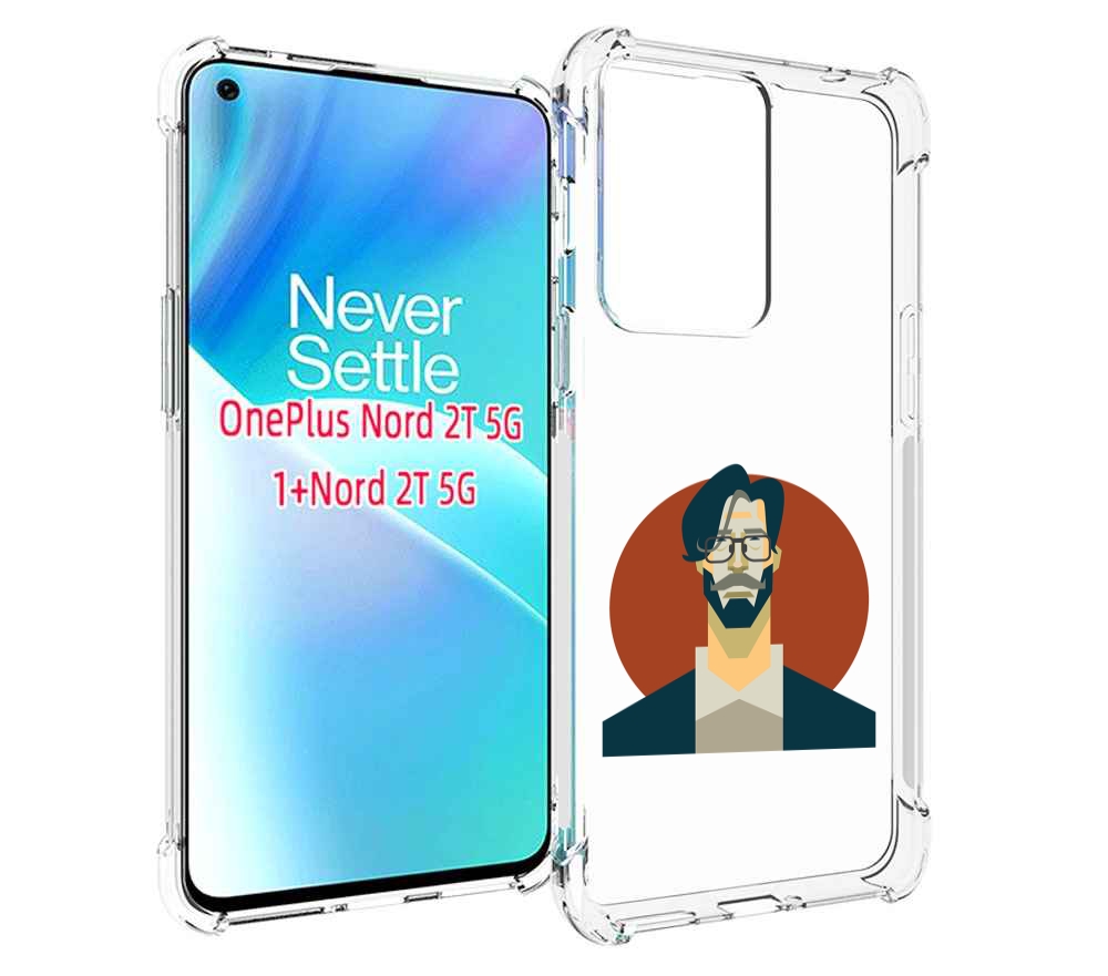 

Чехол MyPads мужичек-в-очках для OnePlus Nord 2T, Прозрачный, Tocco