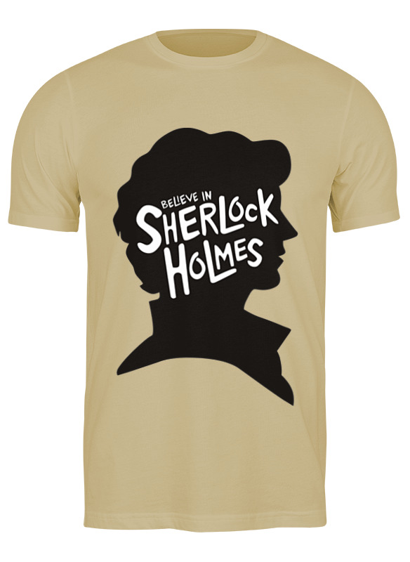 

Футболка мужская Printio Believe in sherlock бежевая M, Бежевый, Believe in sherlock