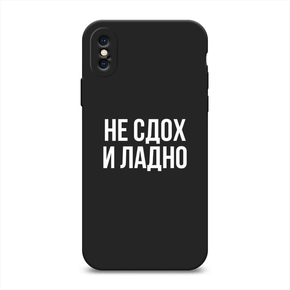 фото Матовый силиконовый чехол "не сдох и ладно" на apple iphone xs (10s) awog