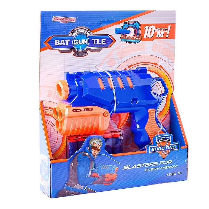 Игрушка Oubaoloon с пневматическим механизмом и ручным взводом, с мягкими пулями игрушка oubaoloon 2 пистолета с пневматическим механизмом 12 поролоновых пуль банка