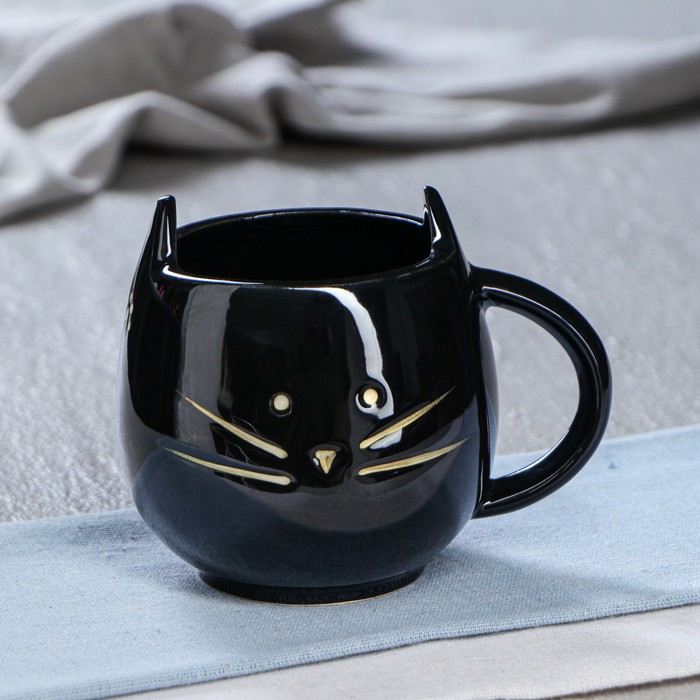 

Керамика ручной работы "Кошка", черная, 0,45 л