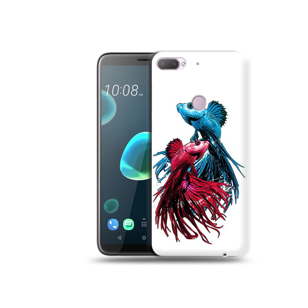 

Чехол MyPads Tocco для HTC Desire 12 Plus рыбы петушки, Прозрачный, Tocco
