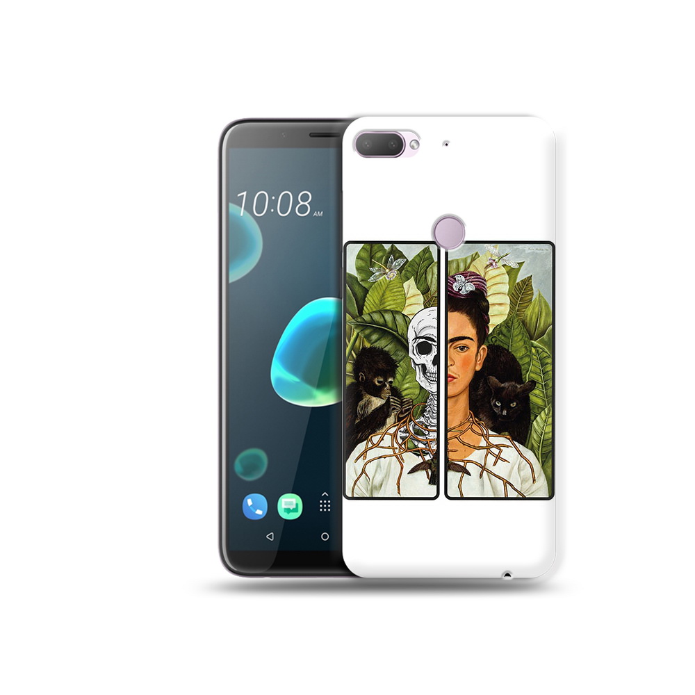 

Чехол MyPads Tocco для HTC Desire 12 Plus сдвоенная картинка девушка скелет, Прозрачный, Tocco