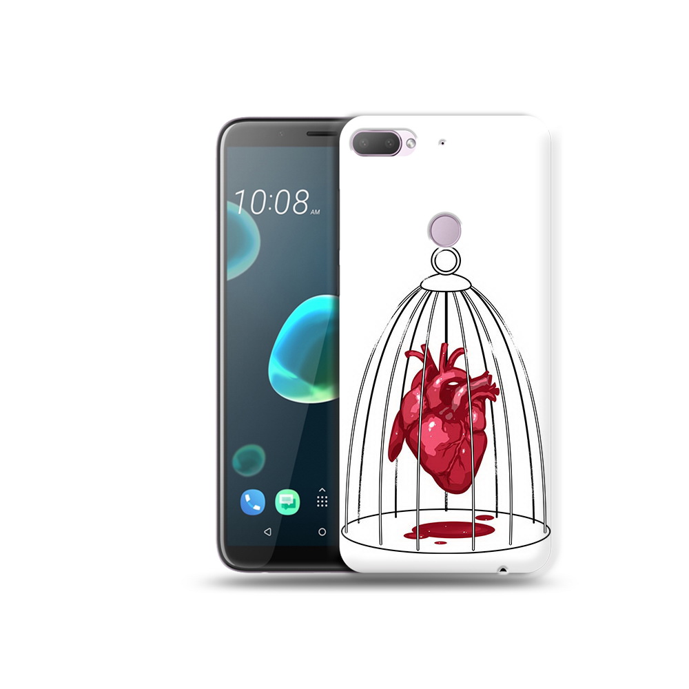 

Чехол MyPads Tocco для HTC Desire 12 Plus сердце в клетке, Прозрачный, Tocco
