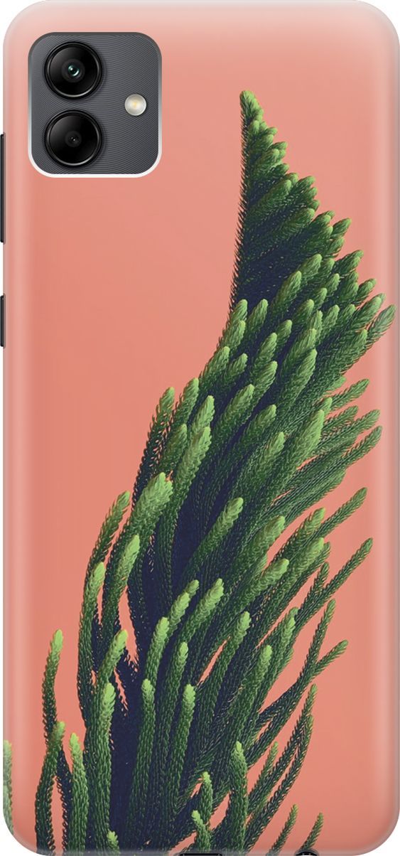 

Силиконовый чехол на Samsung Galaxy A04 с принтом "Хвоя на розовом", Зеленый;розовый, 158426