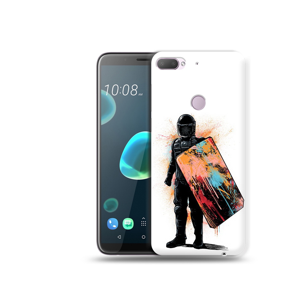 

Чехол MyPads Tocco для HTC Desire 12 Plus солдат с красочным щитом, Прозрачный, Tocco