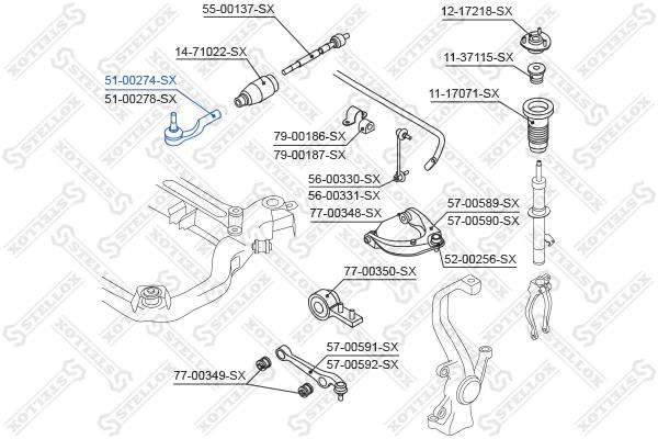 

Наконечник поперечной рулевой тяги STELLOX 51-00274-SX