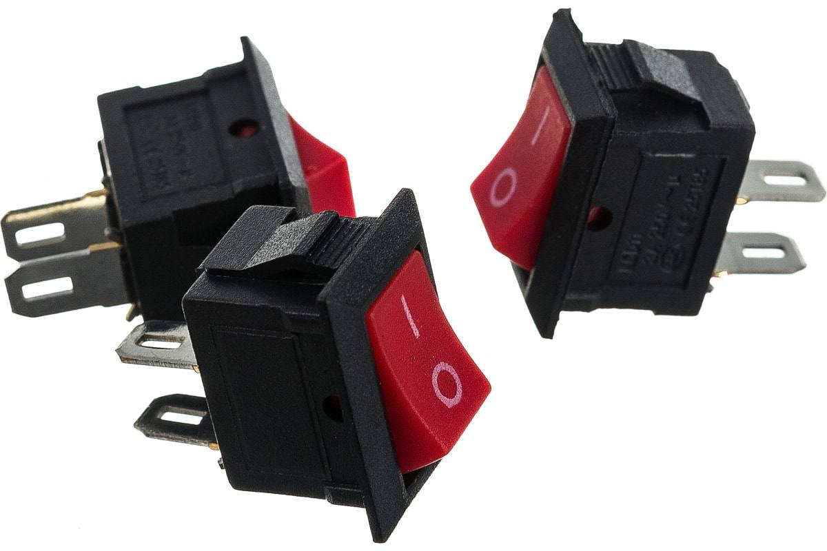 

Nord-Yada Клавиша 250V 3А Micro красная (2конт.) ON-OFF 905464, Красный
