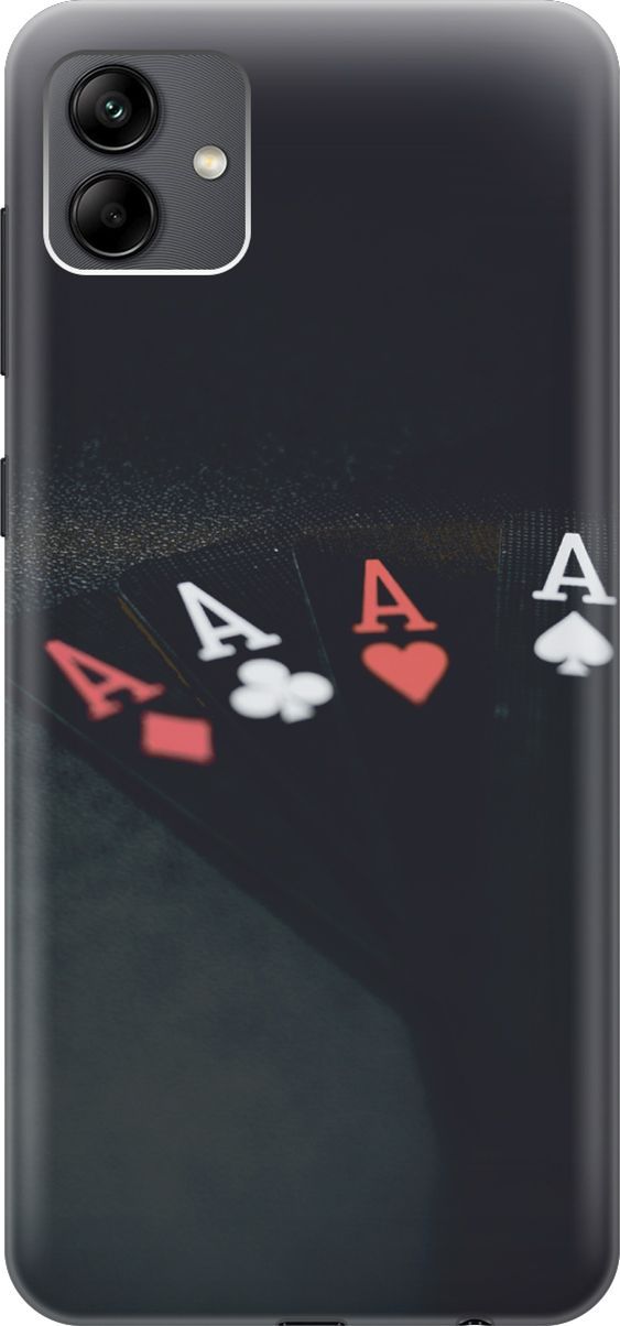 

Силиконовый чехол на Samsung Galaxy A04 с эффектом блеска "Флеш-рояль", Черный;белый, 158425
