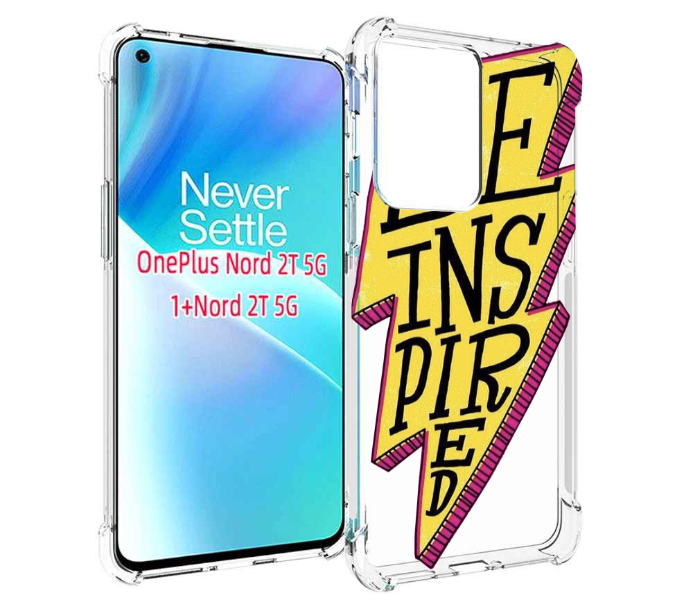

Чехол MyPads надпись в желтой молнии для OnePlus Nord 2T, Прозрачный, Tocco