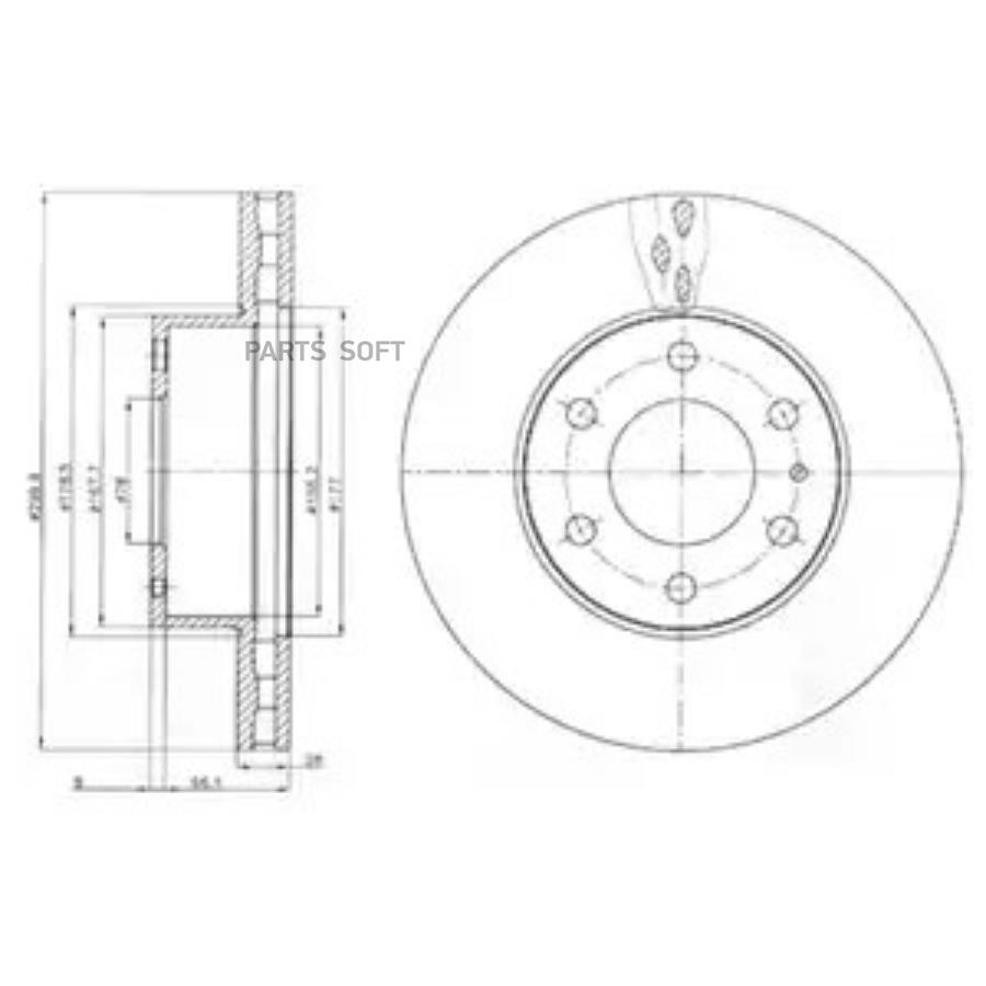 

Тормозной диск DELPHI комплект 1 шт. BG4100