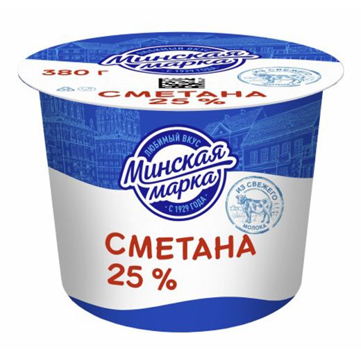 Сметана Минская марка 25% 380 г