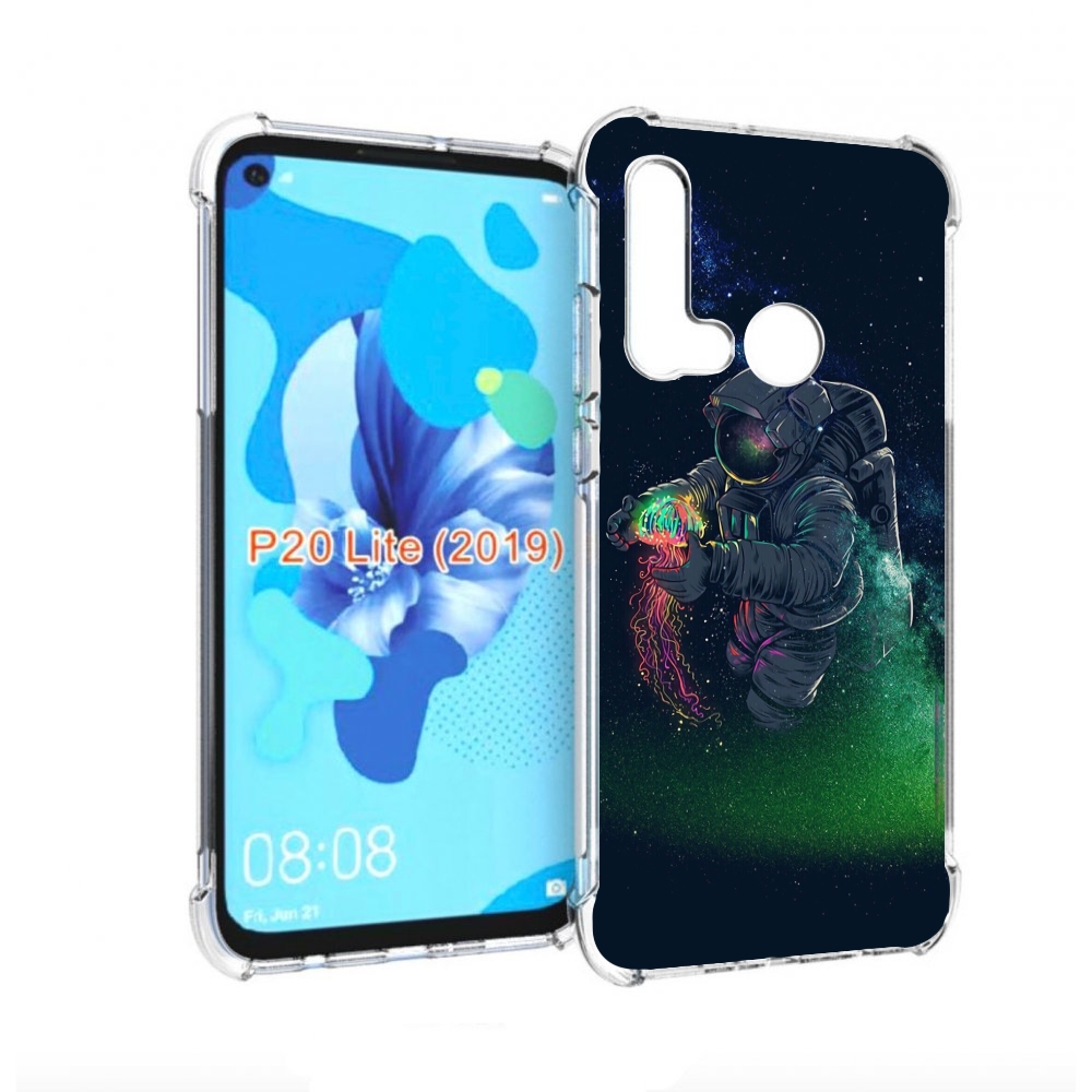 

Чехол бампер MyPads космонавт-с-оружием-арты для Huawei P20 Lite, Прозрачный, Tocco