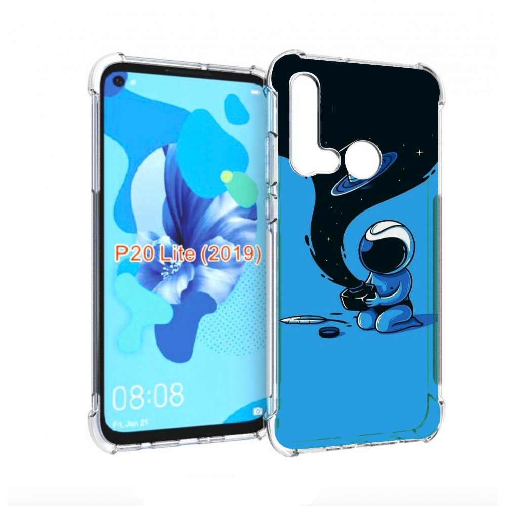 

Чехол бампер MyPads космос из черной краски для Huawei P20 Lite, Прозрачный, Tocco