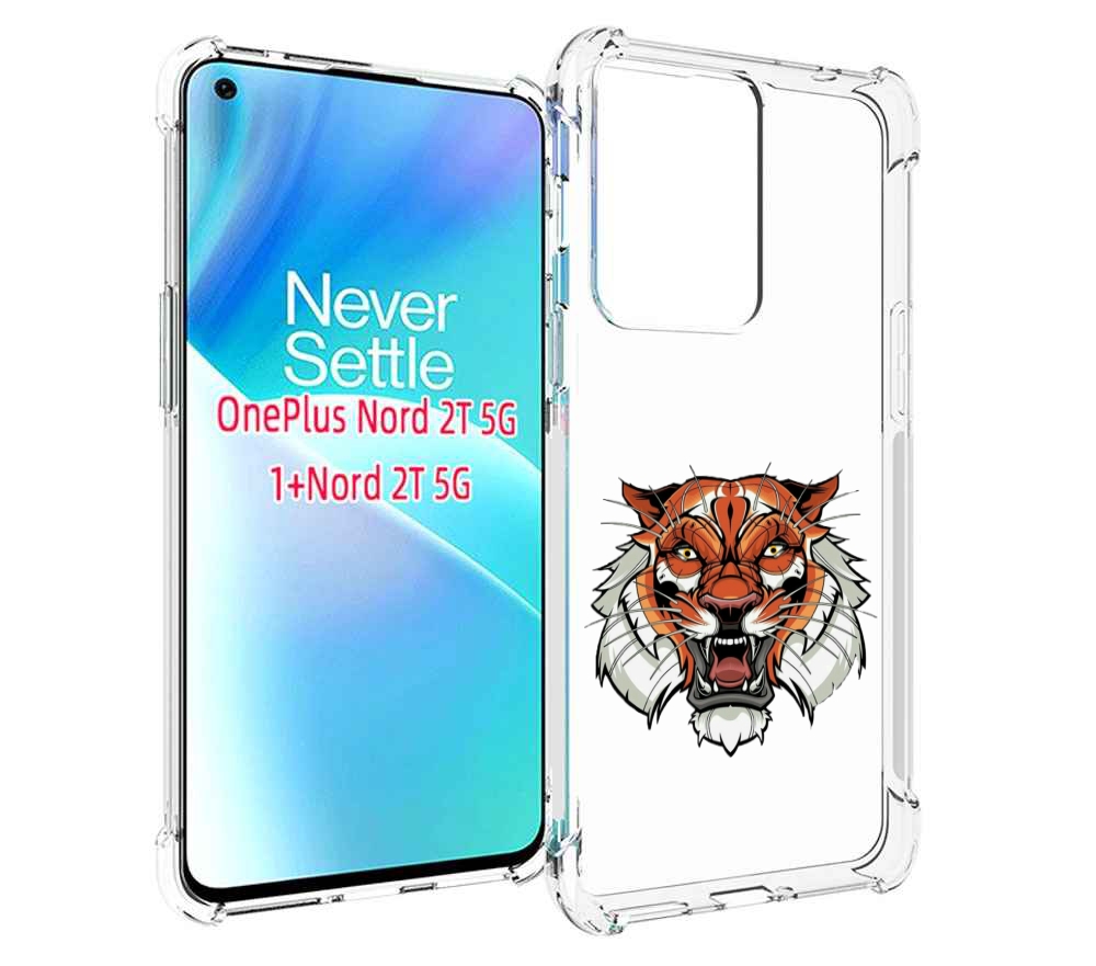 

Чехол MyPads оранжевый седой тигр для OnePlus Nord 2T, Прозрачный, Tocco