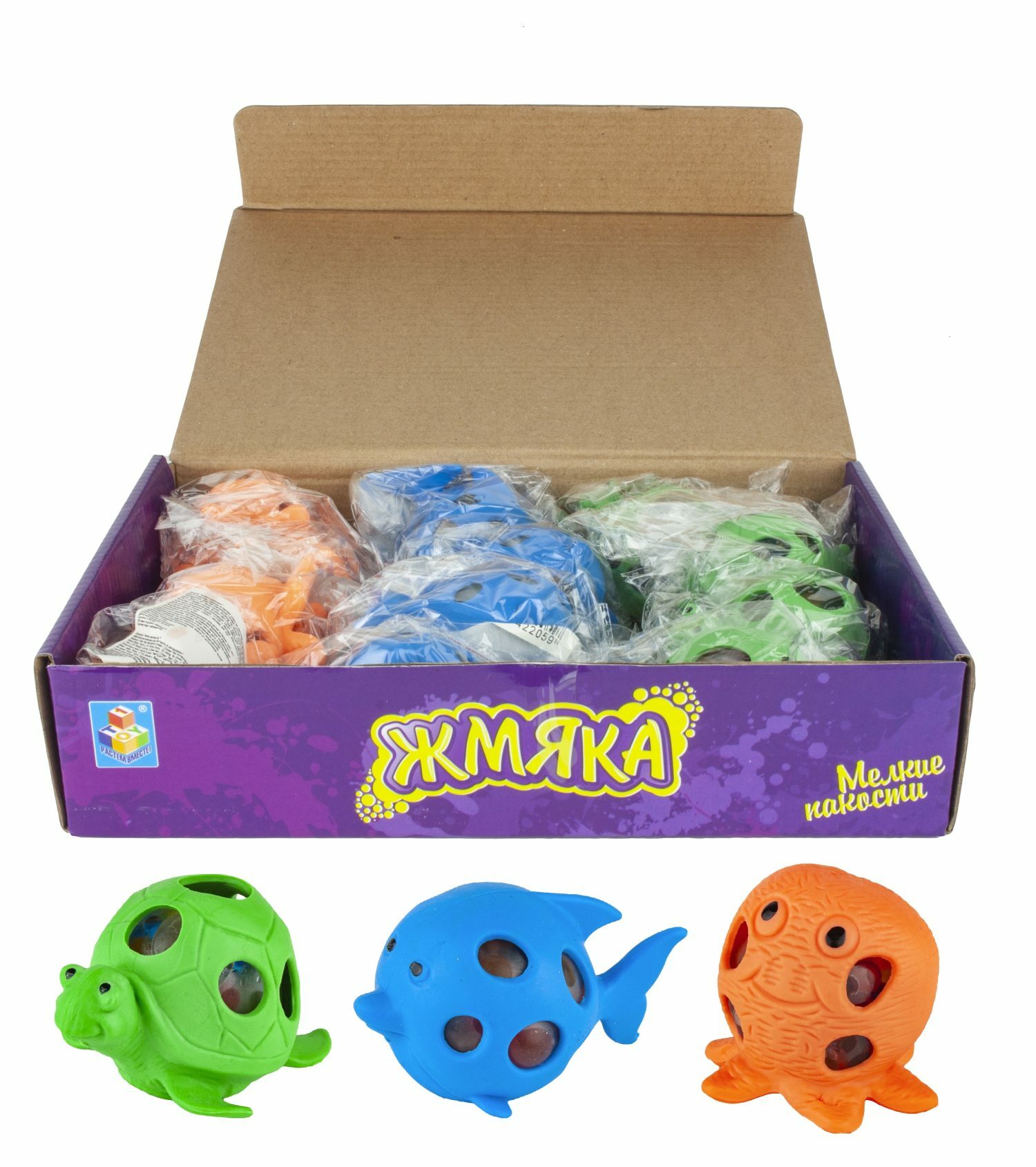 

Слайм 1Toy Мелкие пакости с шариками осьминог, рыба, черепаха