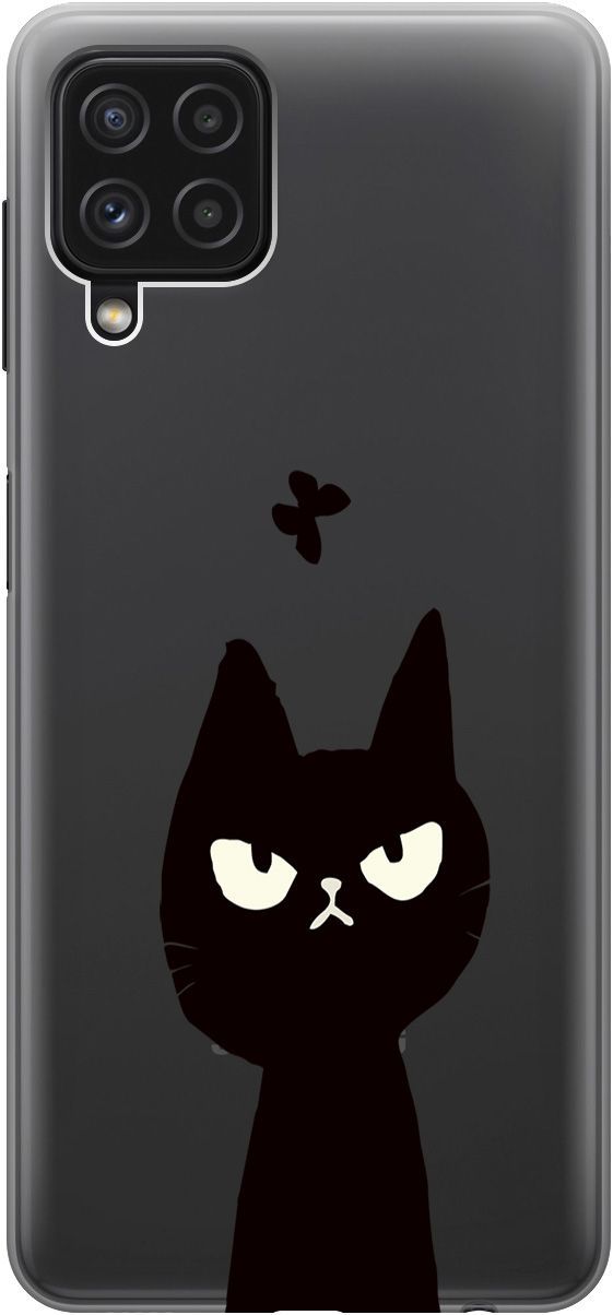 

Чехол на Samsung Galaxy A22 "Disgruntled Cat" прозрачный, Прозрачный;черный, 5366