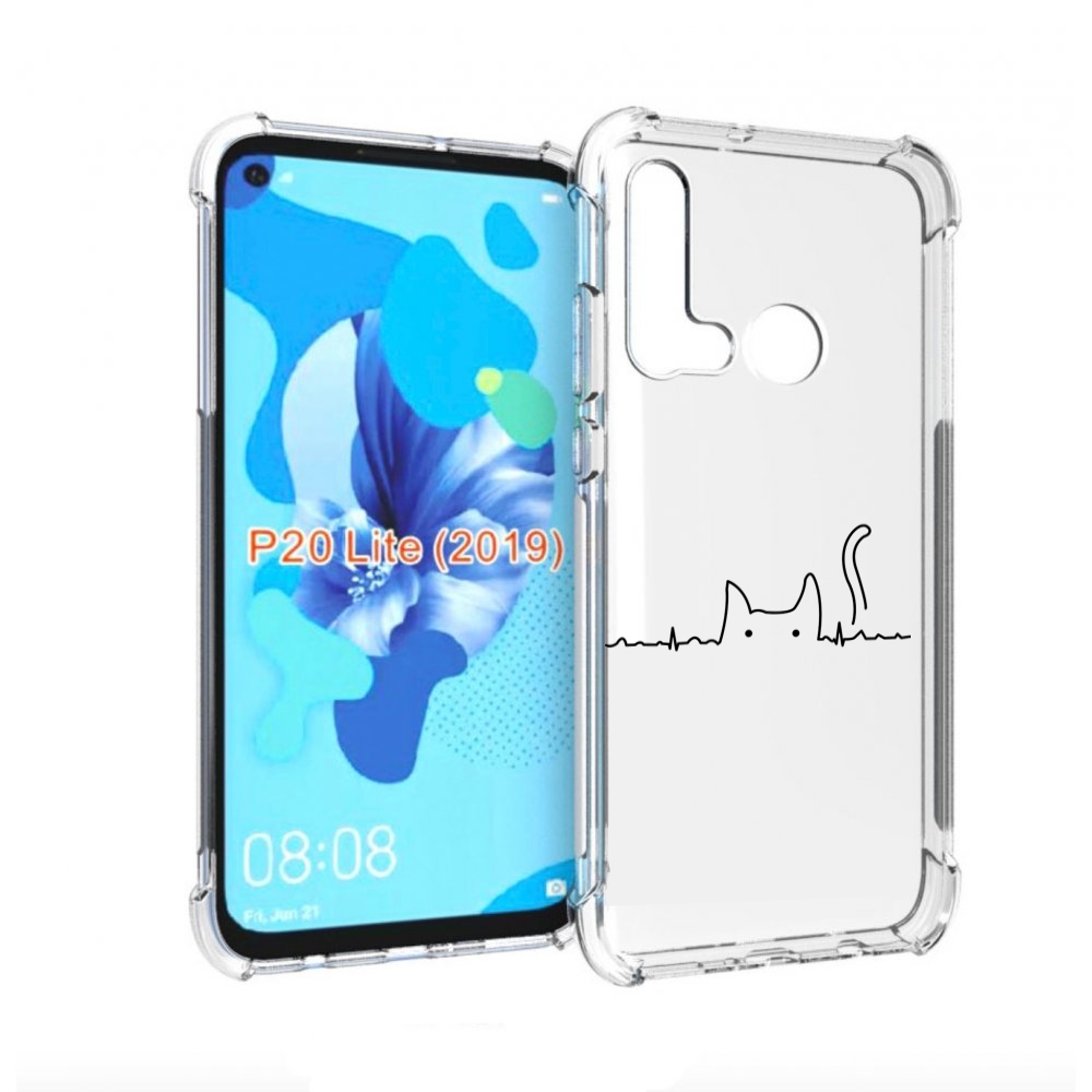 

Чехол бампер MyPads кот-музыкальный для Huawei P20 Lite (2019), Прозрачный, Tocco