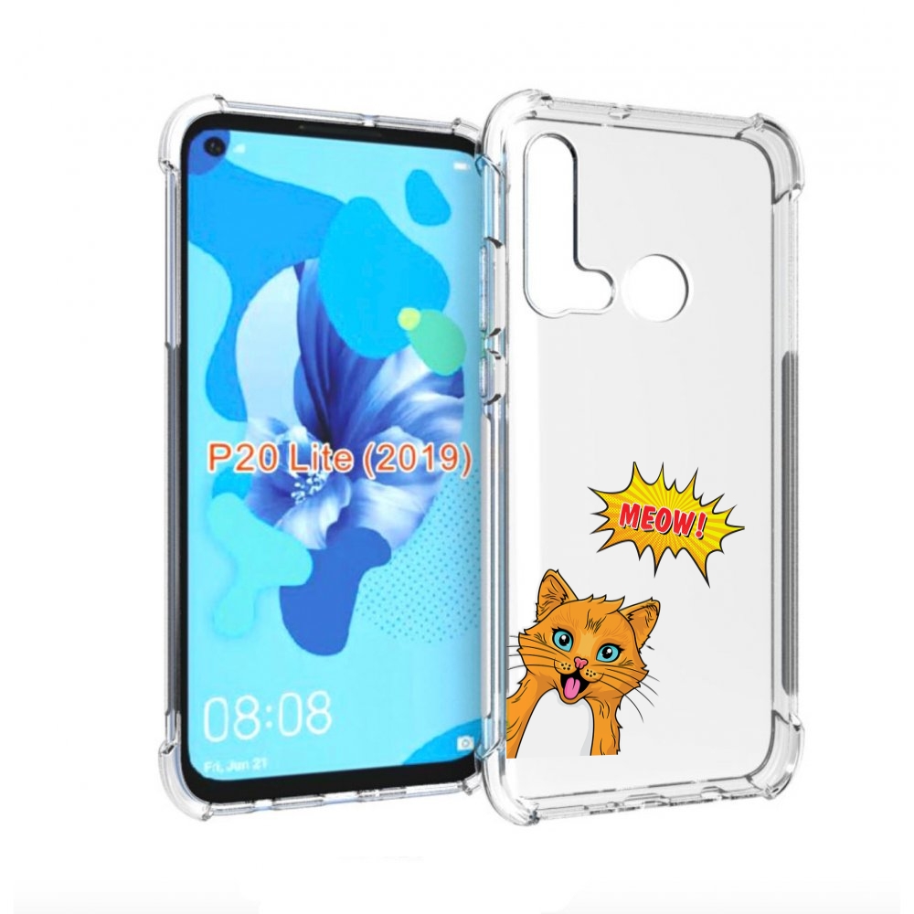 

Чехол бампер MyPads кот-мяу детский для Huawei P20 Lite (2019), Прозрачный, Tocco