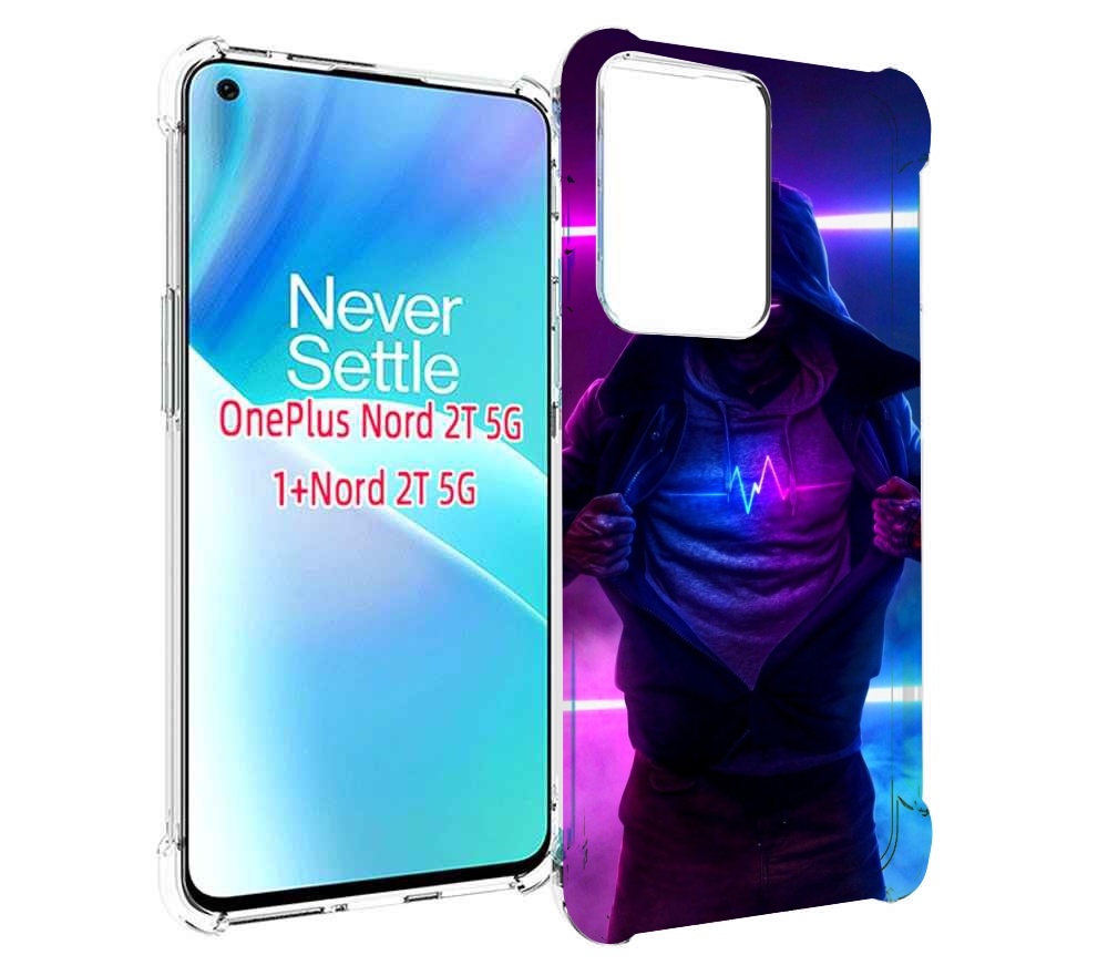 

Чехол MyPads парень в капюшоне неоновый для OnePlus Nord 2T, Прозрачный, Tocco
