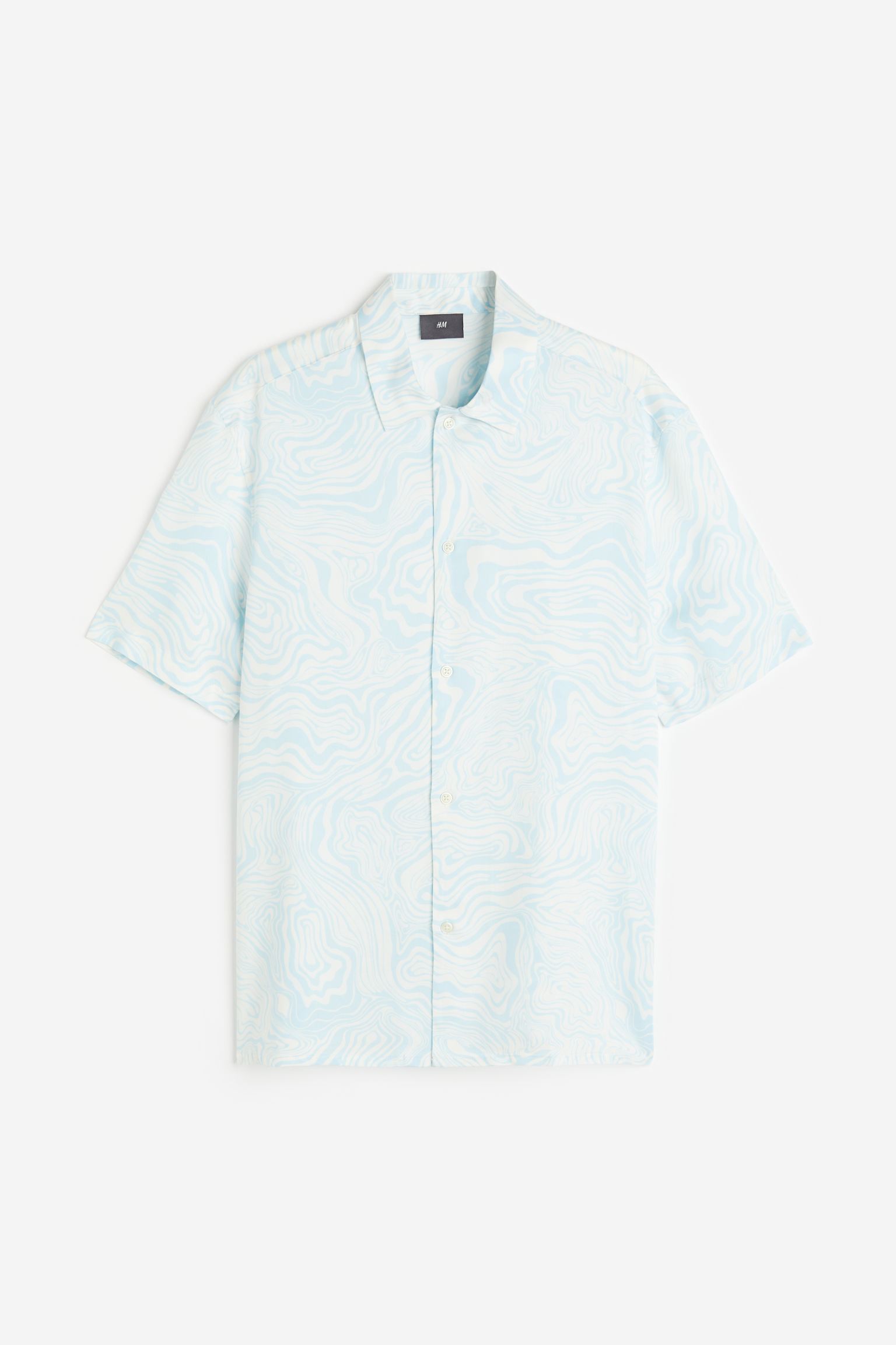 Рубашка мужская H&M 703672028 синяя M (доставка из-за рубежа)