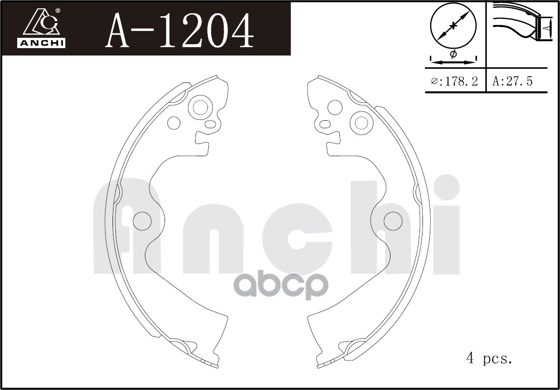 

Тормозные колодки барабанные For NISSAN Z10 2WD, K11