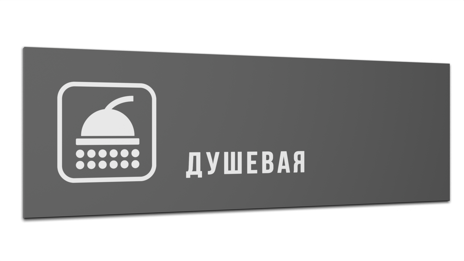 

Табличка Душевая, Серая матовая, 30 см х 10 см, Серый, Пластик серый 30