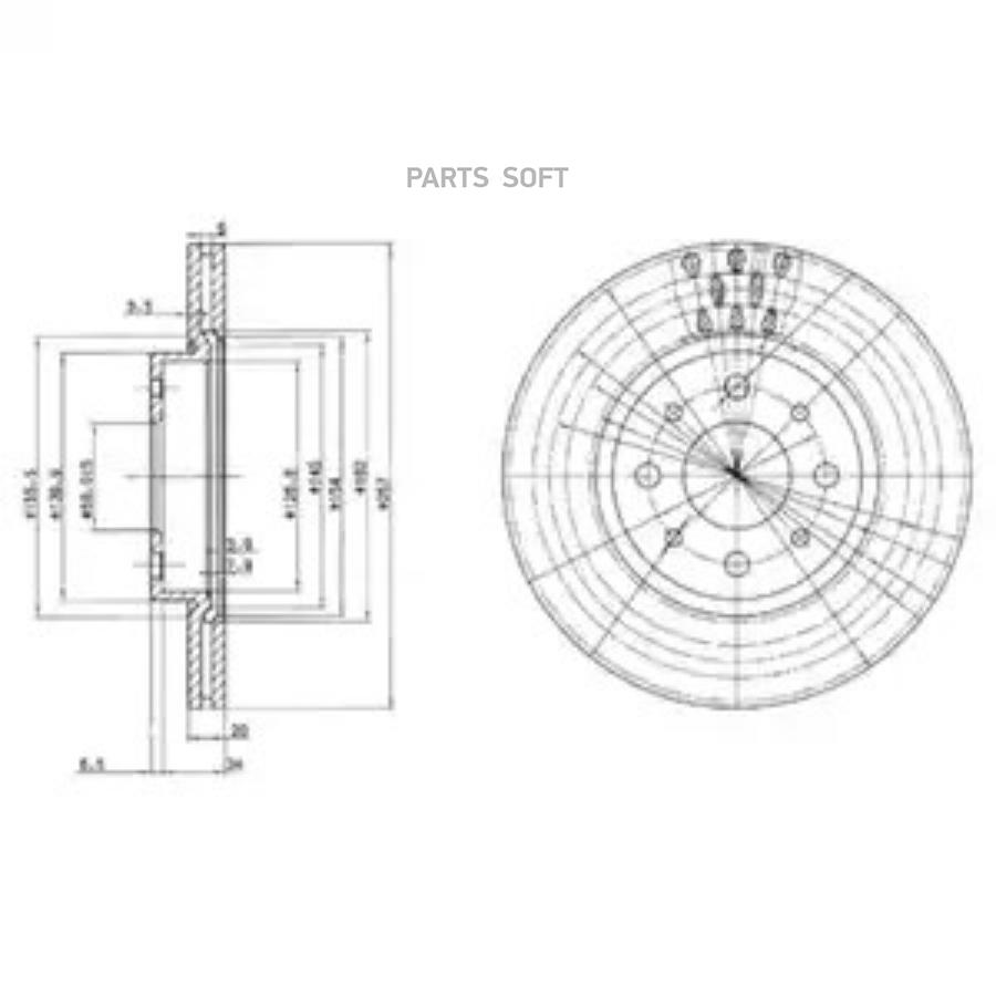 

Bg2830_диск тормозной передний alfa romeo 145-155, fiat brava 1.6-2.0 92>