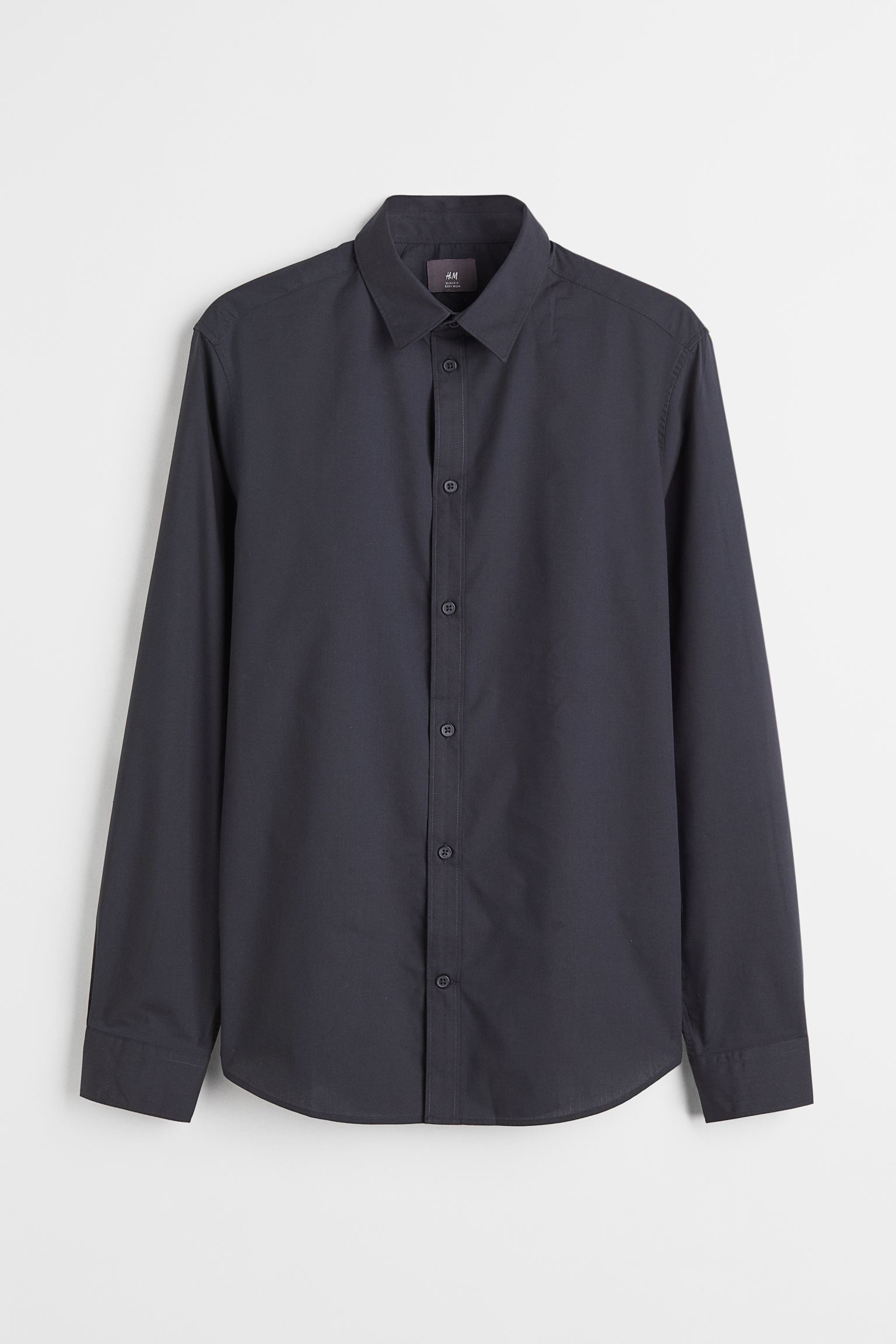 

Рубашка мужская H&M 976709003 черная L (доставка из-за рубежа), Синий, 0976709003