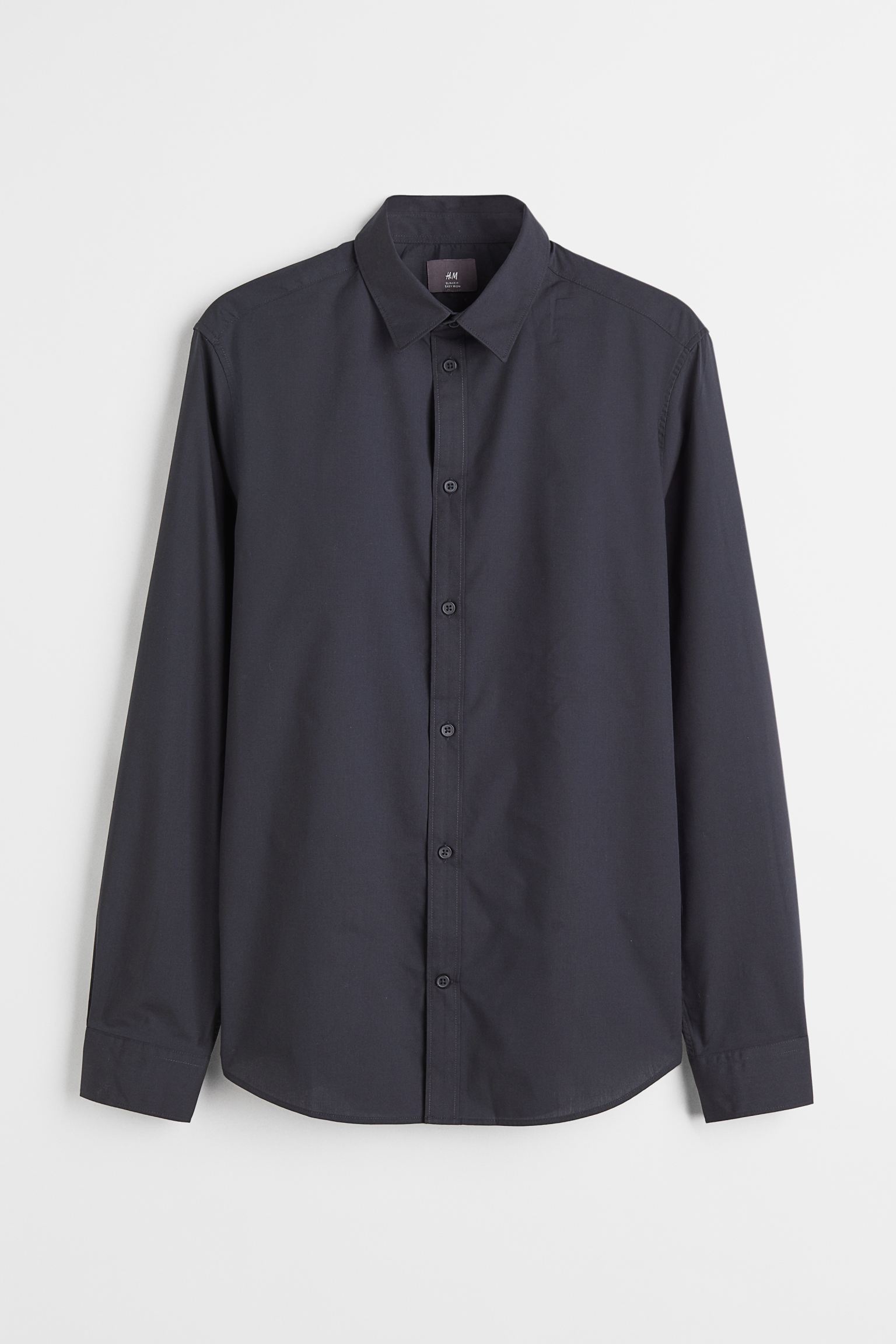 Рубашка мужская H&M 976709003 черная 2XL (доставка из-за рубежа)