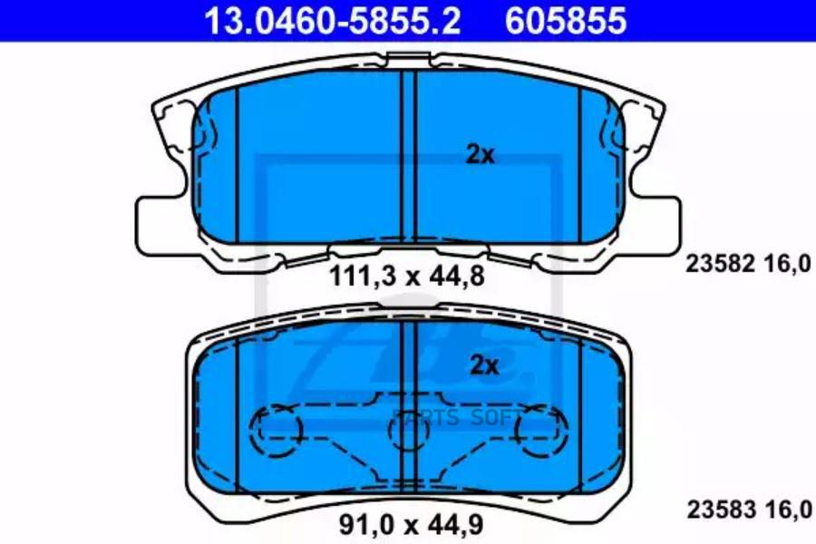 

Колодки дисковые з. mitsubishi pajero/montero 1.8gdi-3.5gd 13.0460-5855.2 =803 02=fdb1604