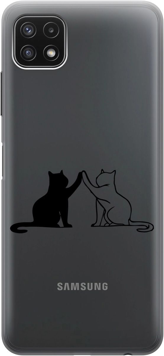 

Силиконовый чехол на Samsung Galaxy A22s 5G "Cats" прозрачный, Прозрачный;черный, 5638