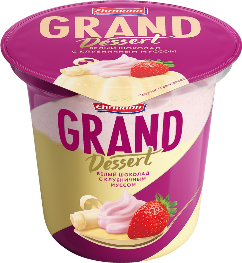 

Пудинг Grand Dessert белый шоколад с клубничным муссом 6% БЗМЖ 200 г