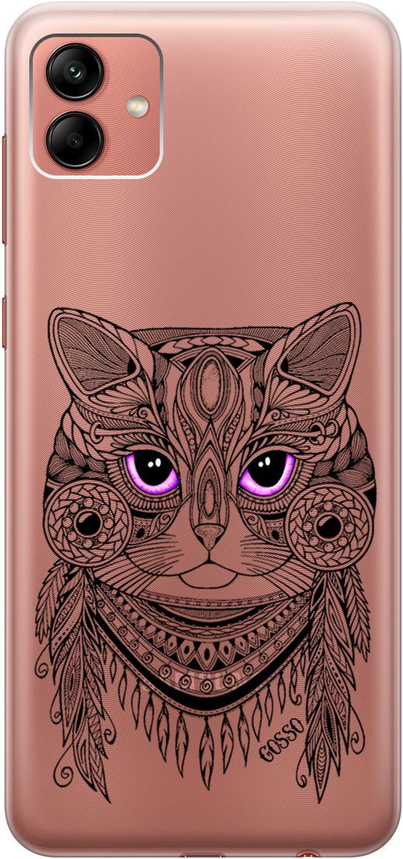 

Силиконовый чехол на Samsung Galaxy A04 с 3D принтом "Grand Cat" прозрачный, Прозрачный;фиолетовый, 158429