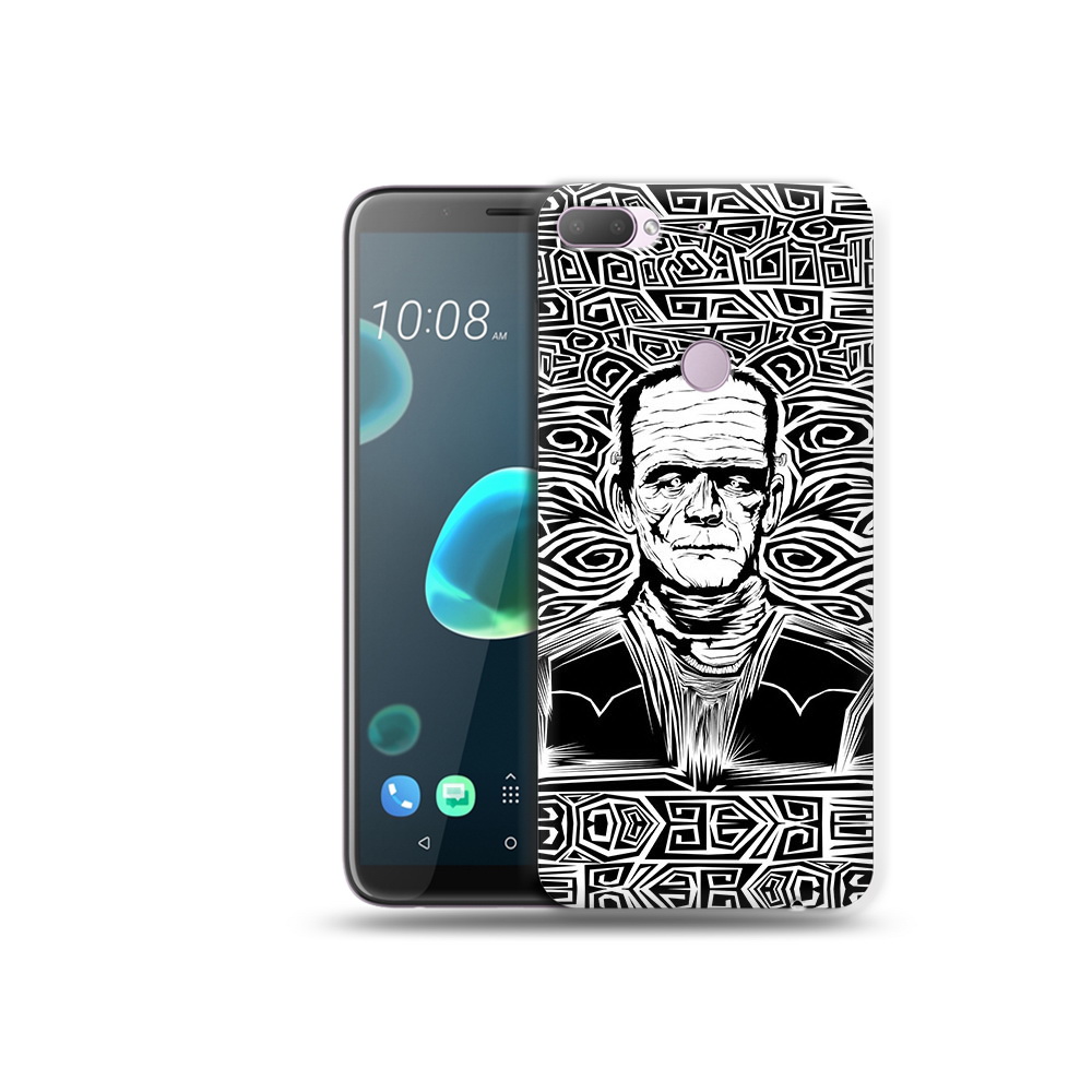 

Чехол MyPads Tocco для HTC Desire 12 Plus франкенштейн черно белый, Прозрачный, Tocco