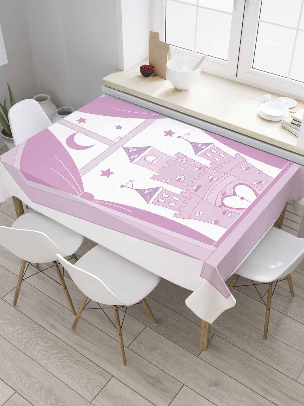 

Скатерть прямоугольная JoyArty "Лунное королевство" из оксфорда, 180x145 см, Фиолетовый, Лунное королевство
