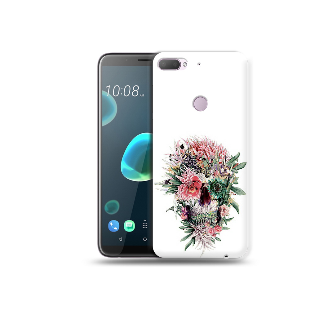 

Чехол MyPads Tocco для HTC Desire 12 Plus череп из цветов, Прозрачный, Tocco