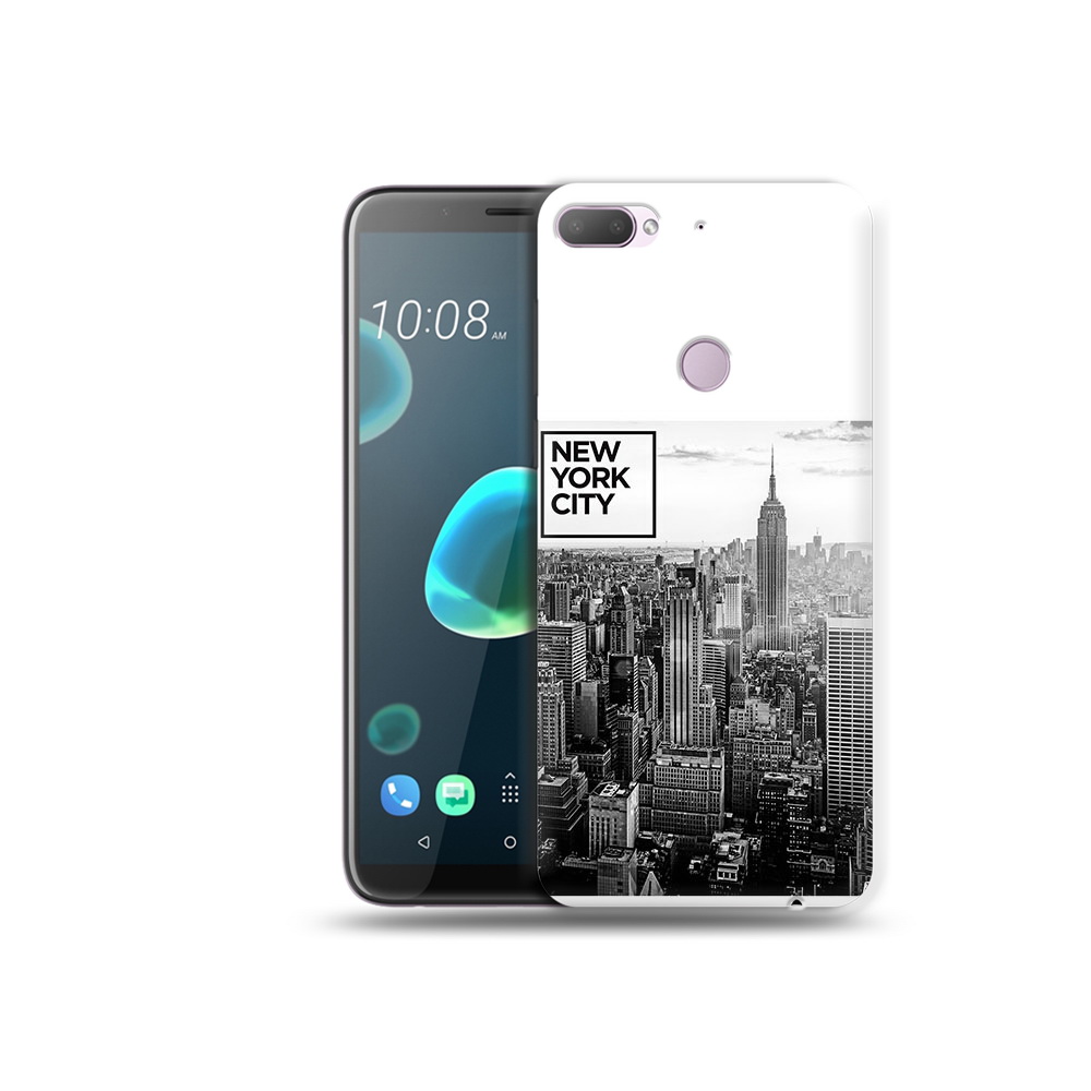 

Чехол MyPads Tocco для HTC Desire 12 Plus черно белый ньюерк, Прозрачный, Tocco