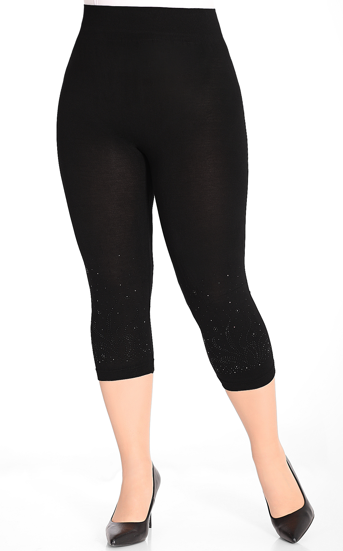 

Леггинсы женские AlmondShop 897.6.С1 черные 56 RU, Черный, 897.6.С1