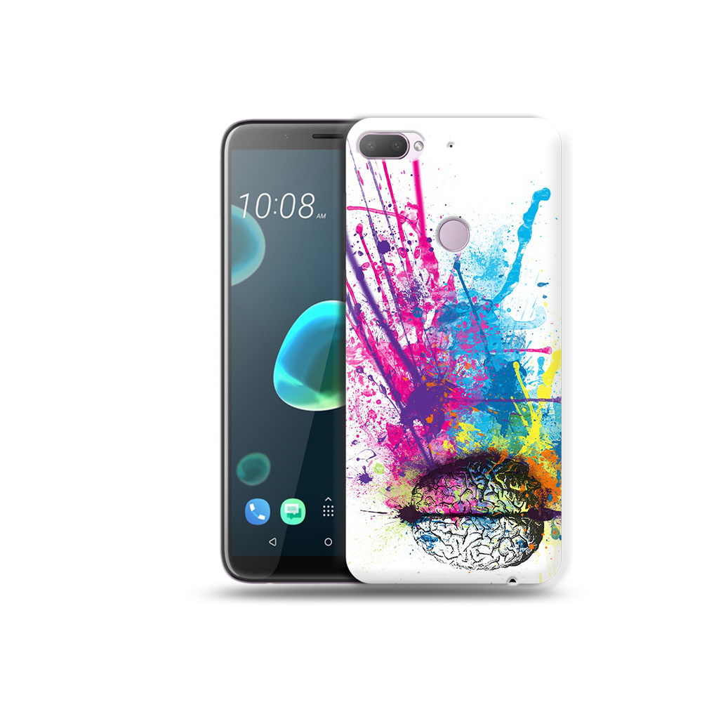 

Чехол MyPads Tocco для HTC Desire 12 Plus яркий красочный мозг, Прозрачный, Tocco