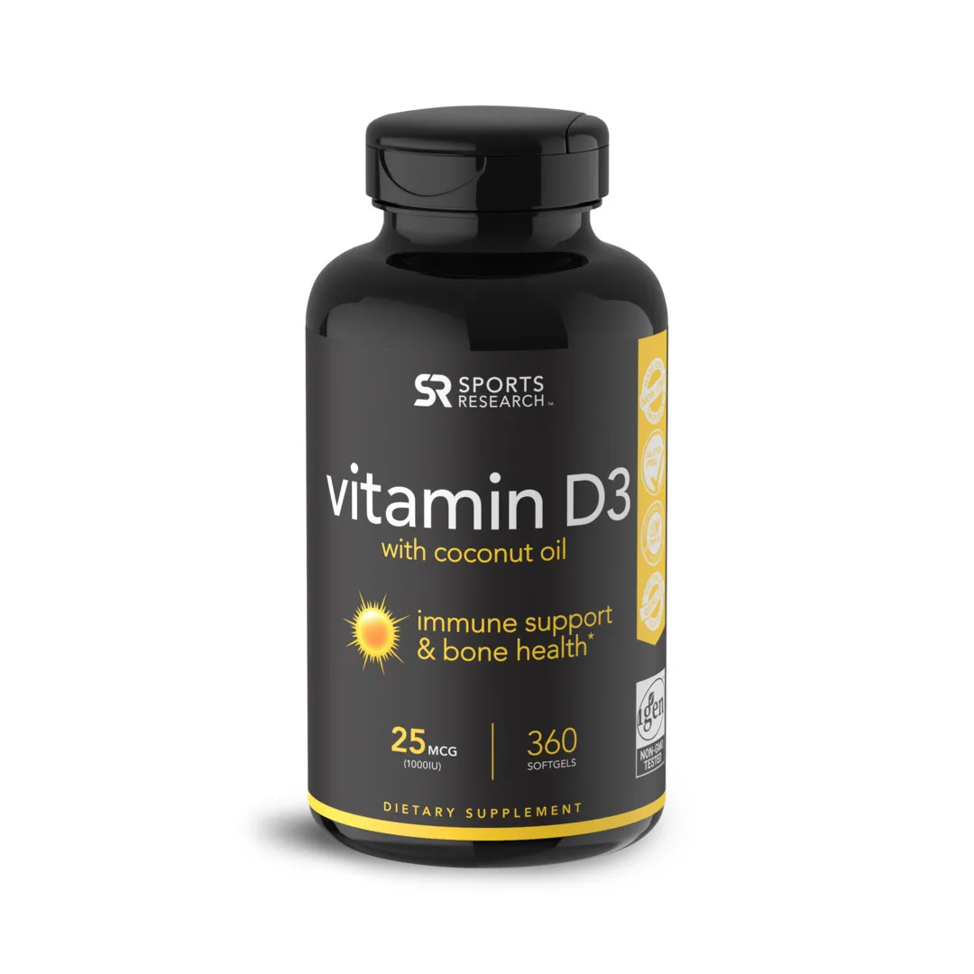 Витамин D3 Sports Research Vitamin D3 1000 МЕ 360 капсул