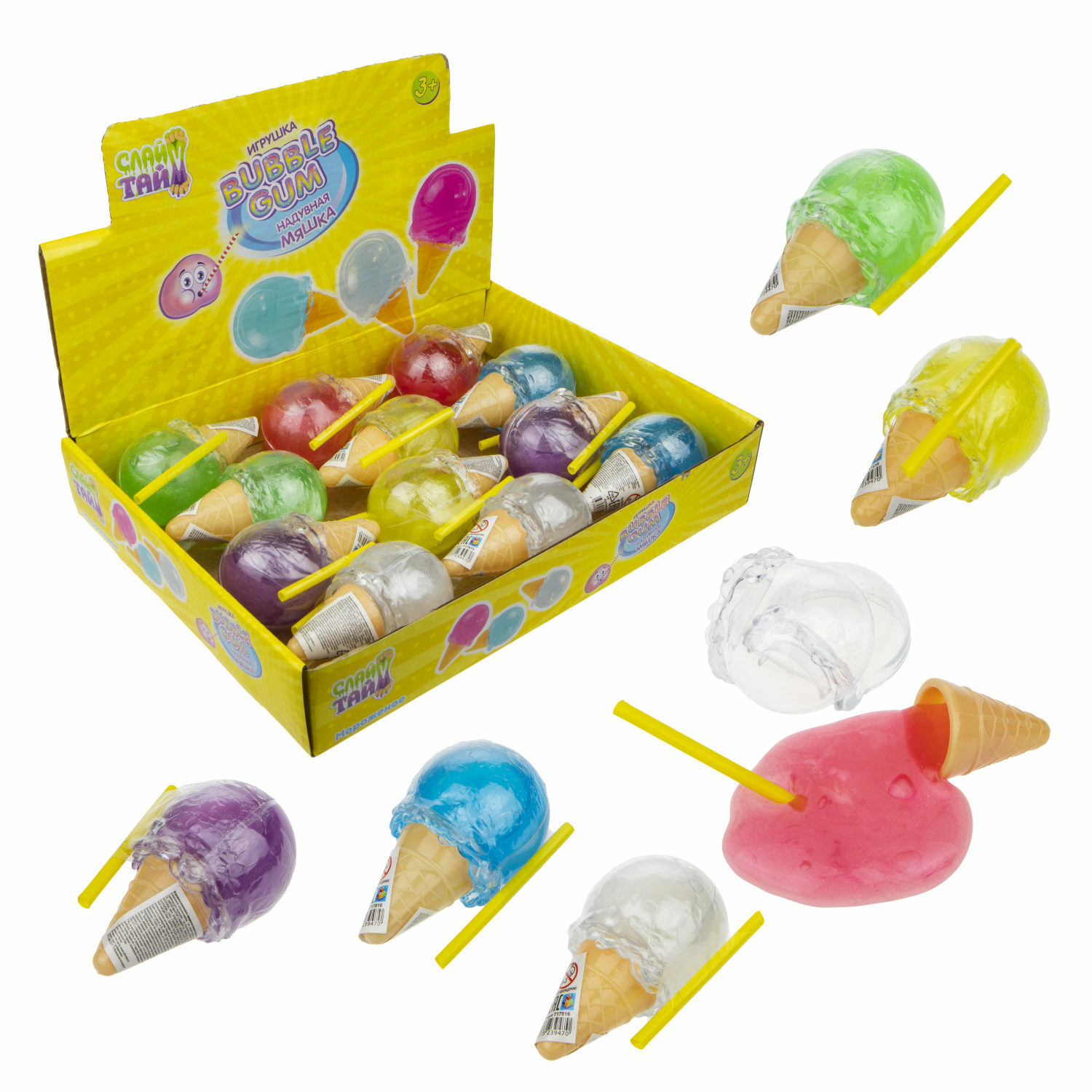 

Слайм Слайм тайм Bubble Gum Мороженое, в ассорт.