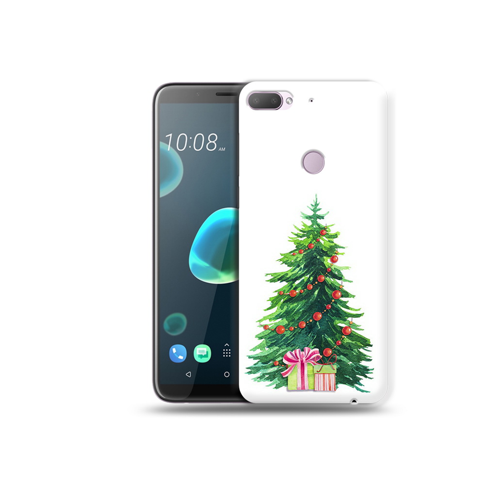 

Чехол MyPads Tocco для HTC Desire 12 Plus Елка новогодняя с подарками акварель, Прозрачный, Tocco