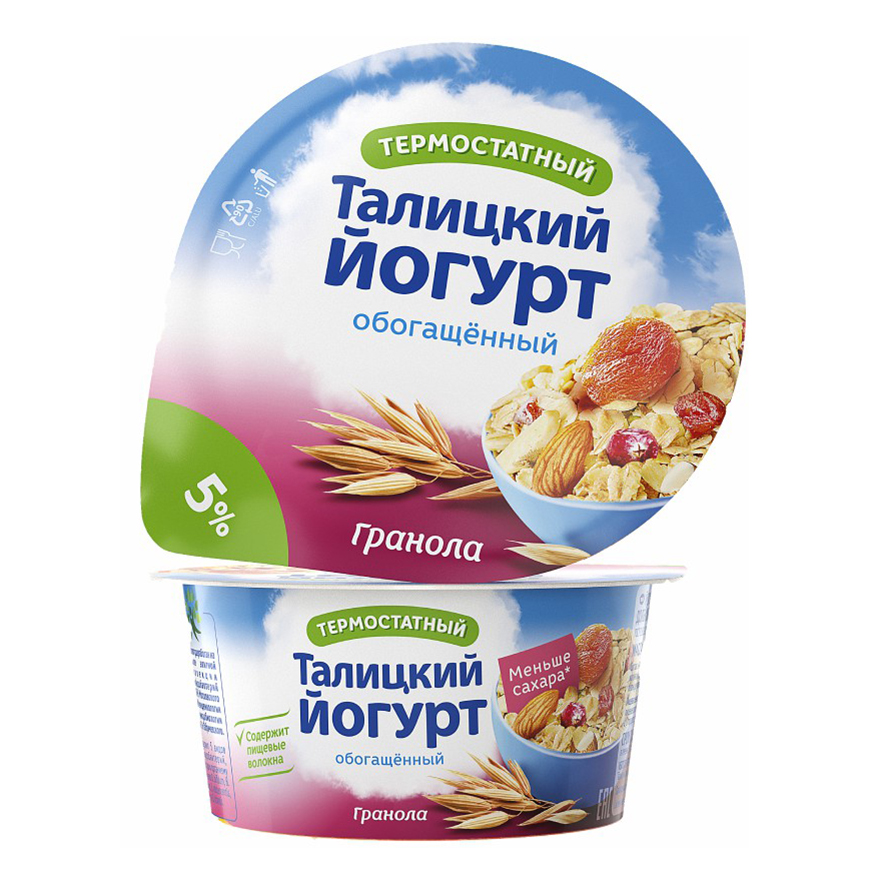 

Йогурт Талицкое Молоко гранола термостатный 5% 125 г