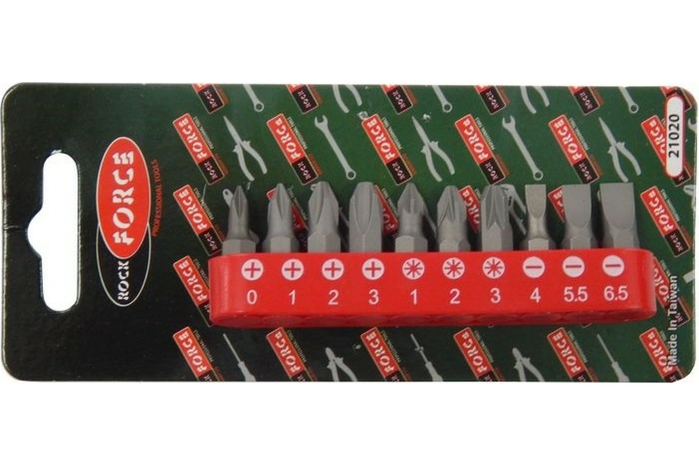 

ROCKFORCE Набор вставок 1/4"DR PH.0-3/PZ.1-25мм 10пр. RF-21020