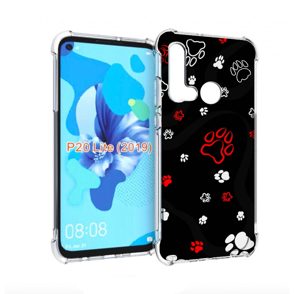 

Чехол бампер MyPads кошачьи-лапки для Huawei P20 Lite (2019), Прозрачный, Tocco