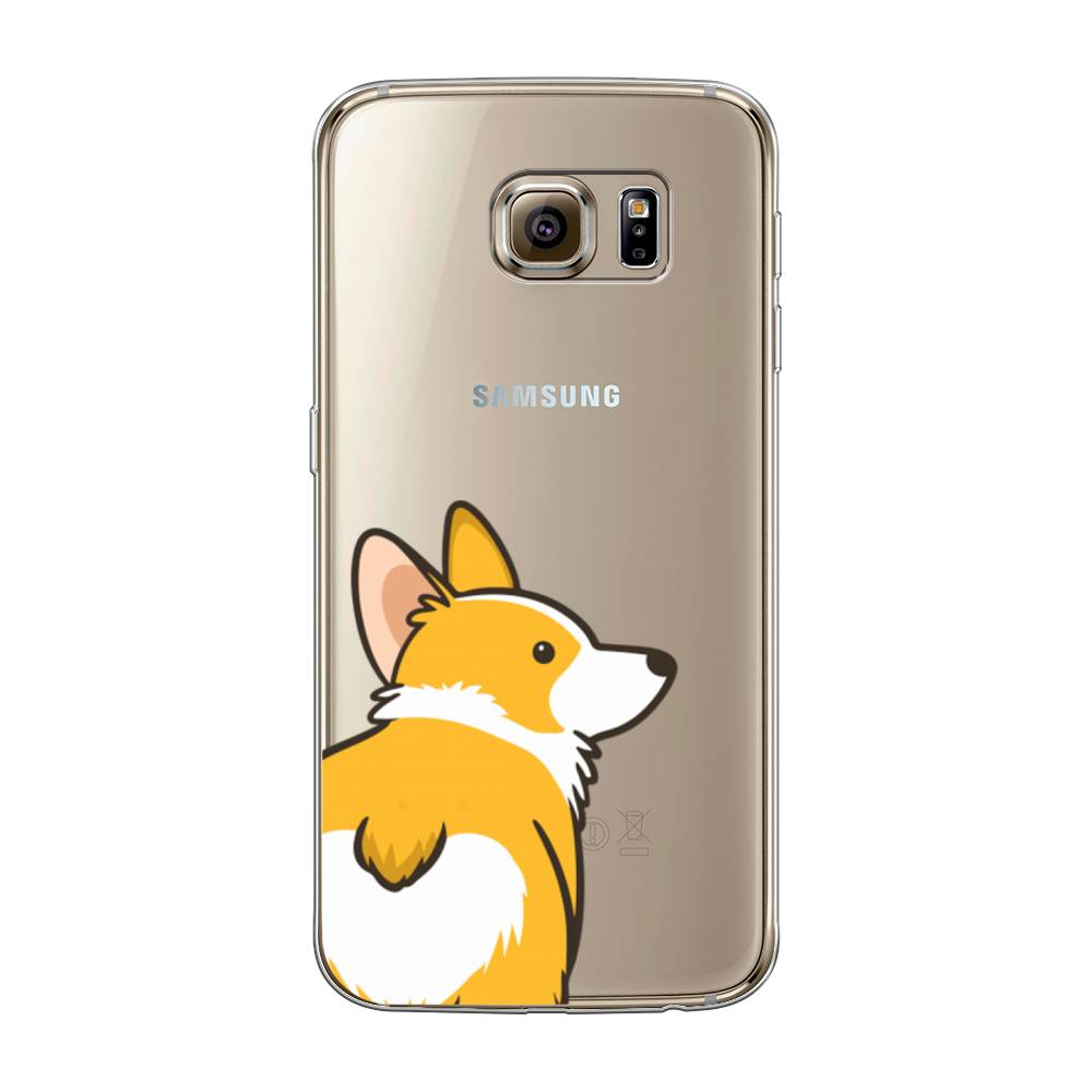 

Чехол Awog на Samsung Galaxy S6 "Корги следуй за мной", Желтый;бежевый;белый, 24350-2