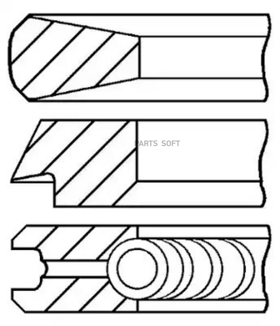 Комплект поршневых колец для 1 цилиндра Goetze 08-431100-00