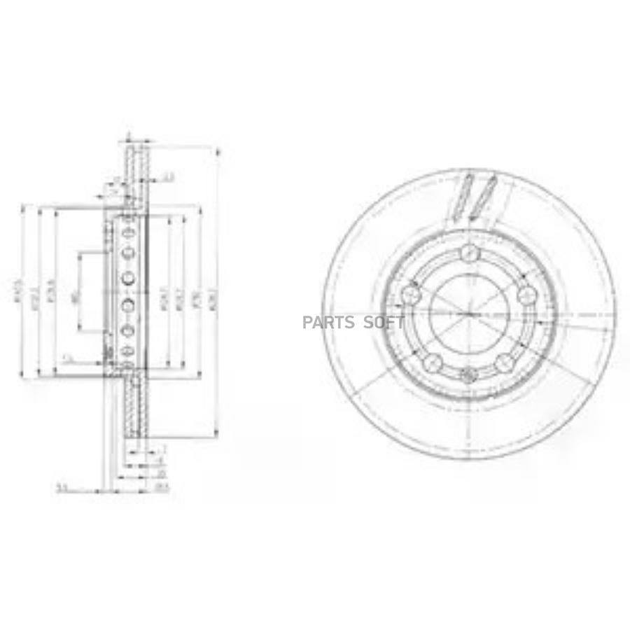 

Тормозной диск DELPHI комплект 1 шт. BG3695